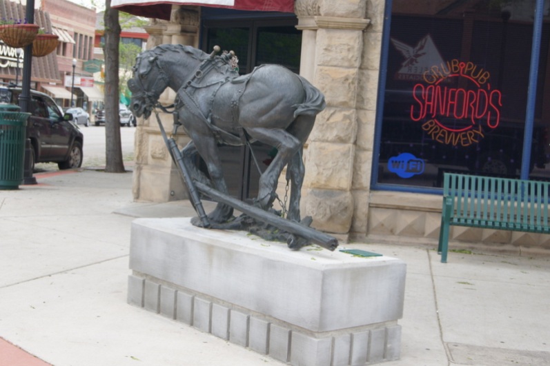 One of many sculptures on Main Street.
