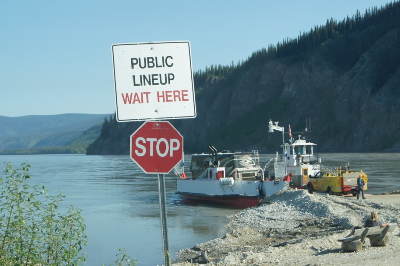 The free George Black Ferry crosses the Yukon River from Dawson City to Top of the World Highway.