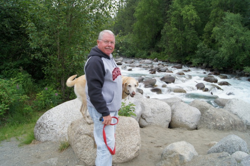 Henry and Blondie at the Little Susitna River