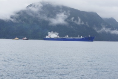 An oil tanker leaving Valdez