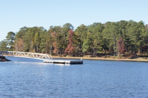 Floating dock next to the boat ramp