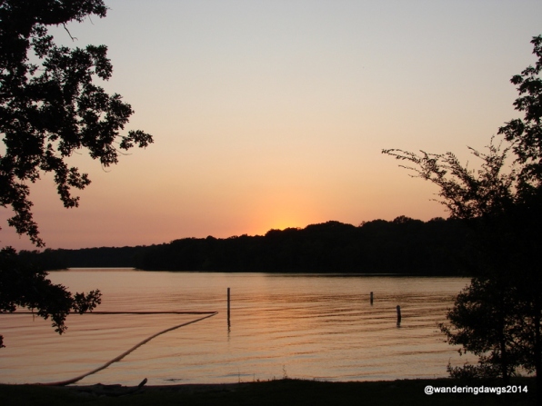 Sunset over J. Percy Priest Lake from Seven Points Campground