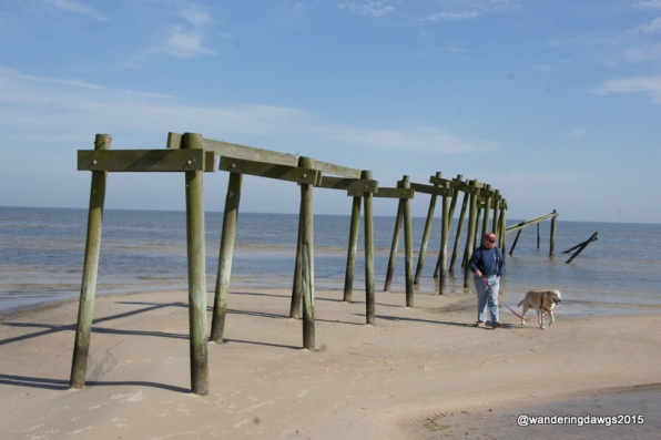 Walking along the beach in Waveland, Mississippi