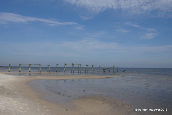 On the beach in Waveland, Mississippi