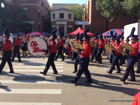 The Ole Miss band marched by before the game