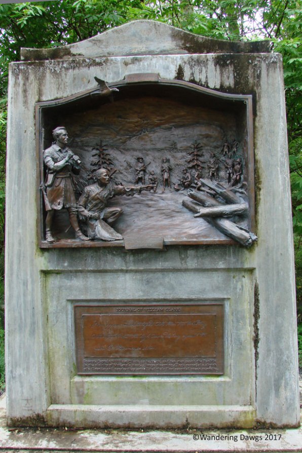 Lewis and Clark monument on the McKenzie Trail